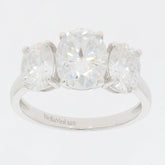 Sterling Silver Semi Mount Ring Setting Oval OV 9X7mm Oval OV 7X5mm 3 Stones - Syzjewelry